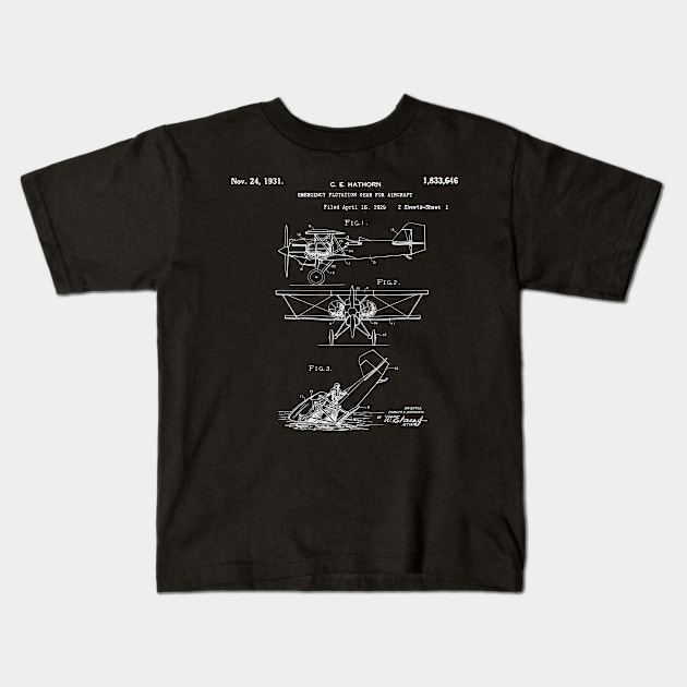 Aircraft Emergency Flotation Kids T-Shirt by Patentprint